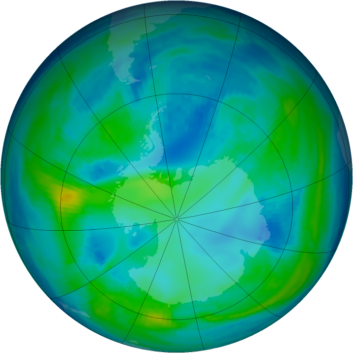 Antarctic ozone map for 01 May 1998